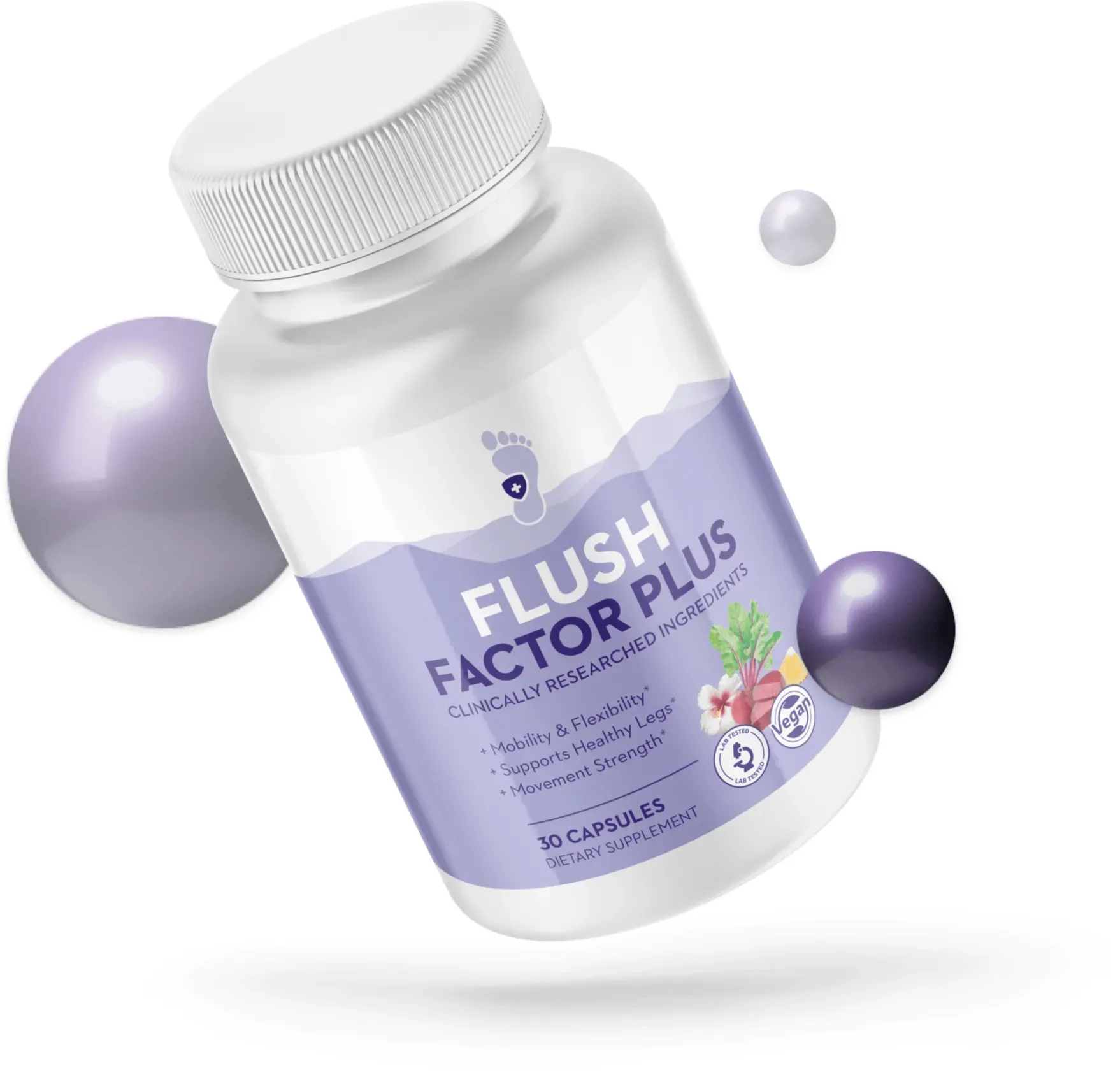 Flush Factor Plus bottles close up