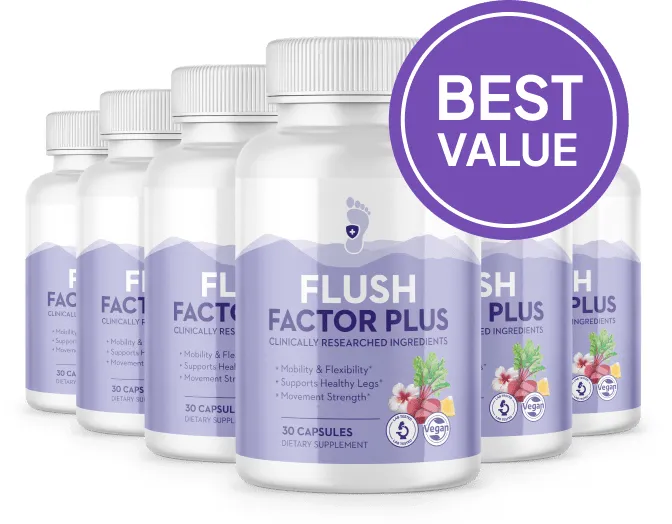 Six bottle value pack of Flush Factor Plus