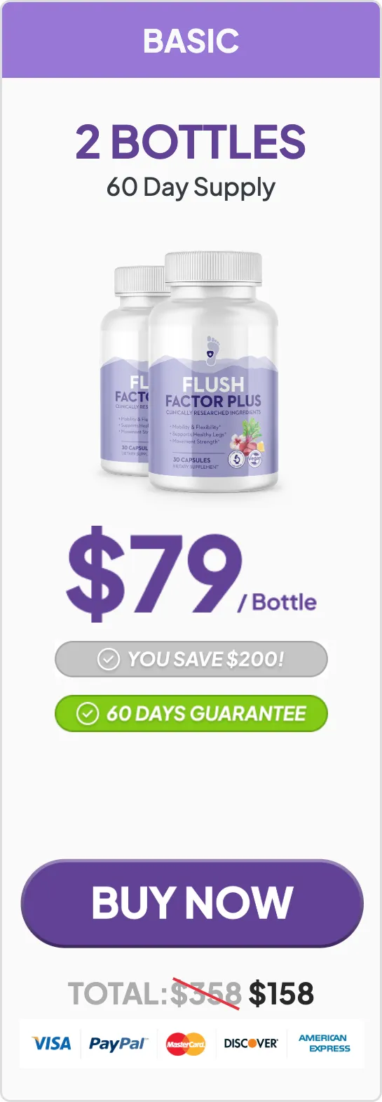 Flush Factor Plus 2 bottle 60 day supply option